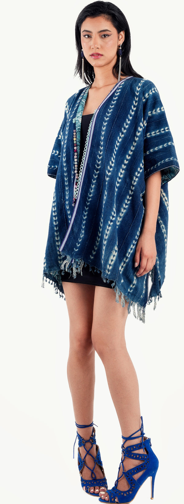 Indigo Nomad Mud Cloth Poncho 56