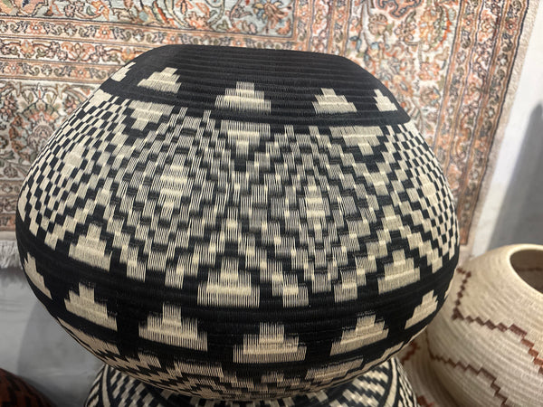 Blk/White Scrambles Large Basket