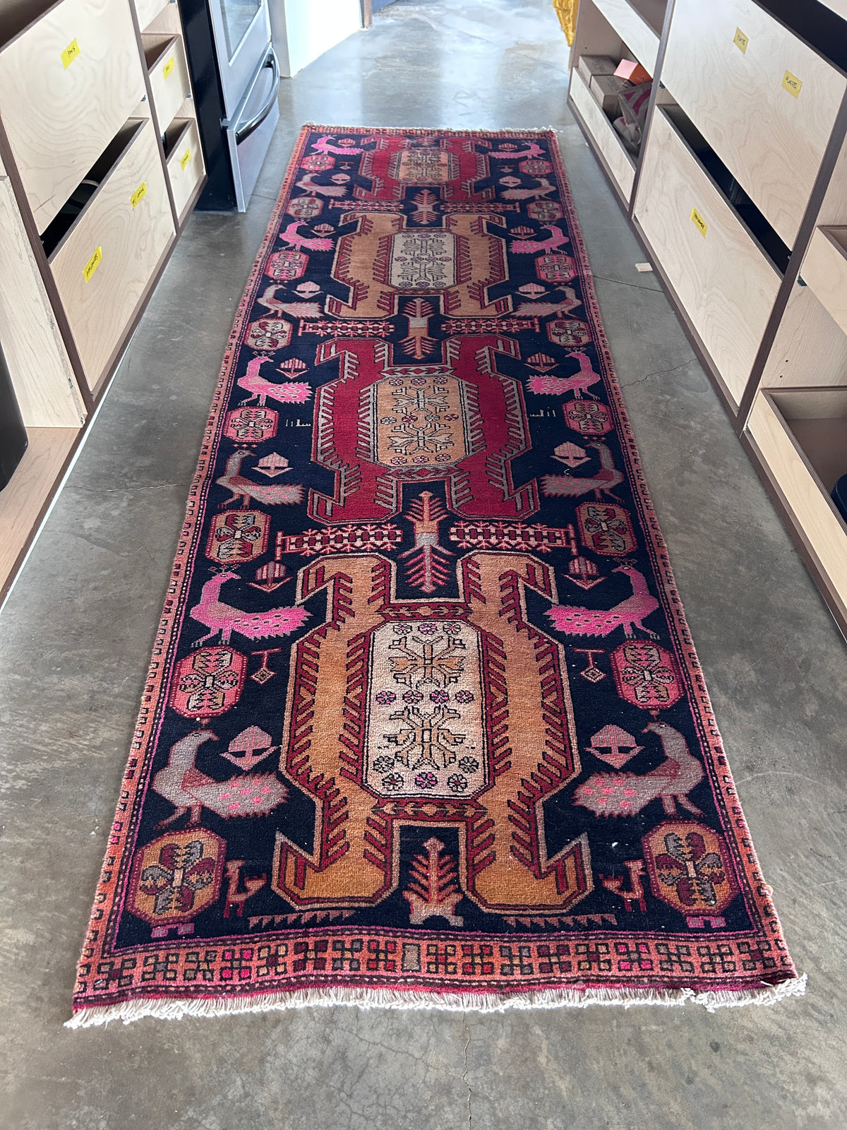 Circa 1940s handmade wool runner