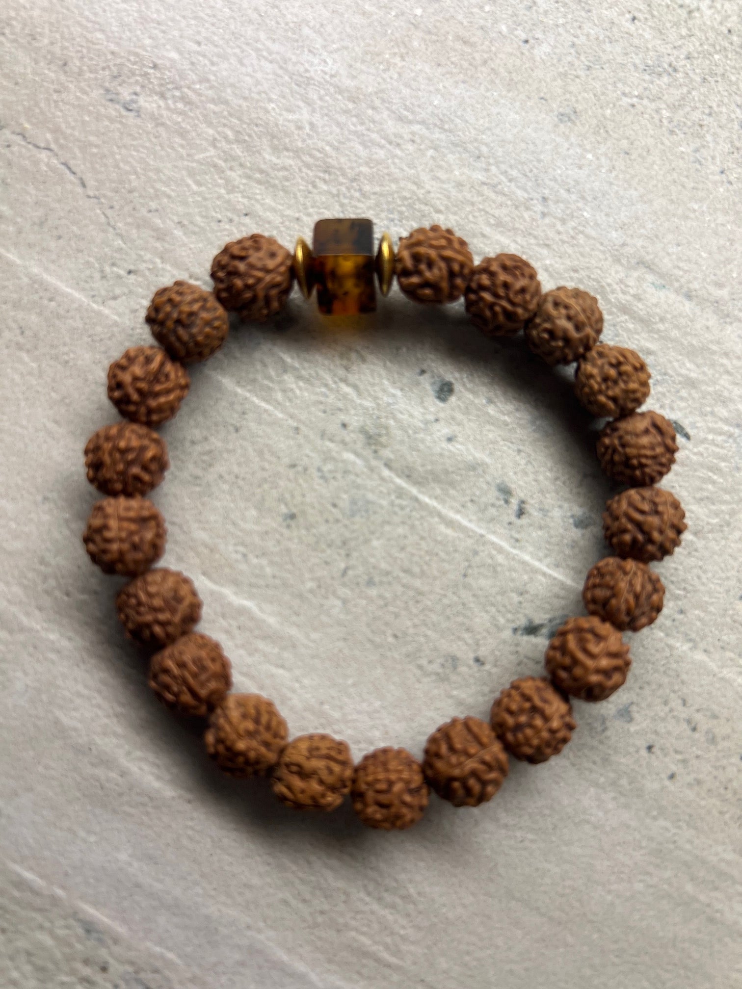 18kt Rudraksha Amber Bracelet