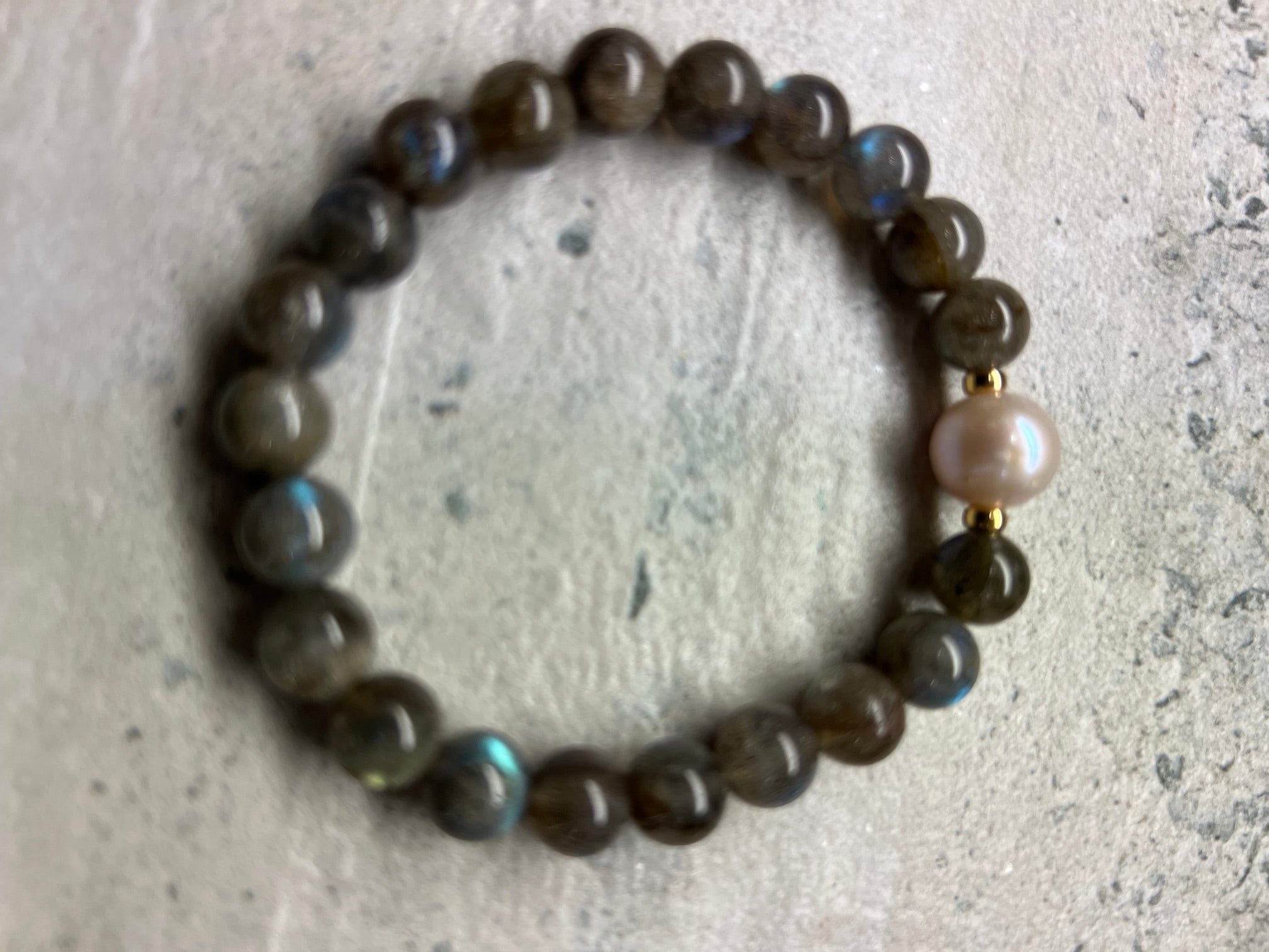 18kt Freshwater Pearl Labradorite Bracelet