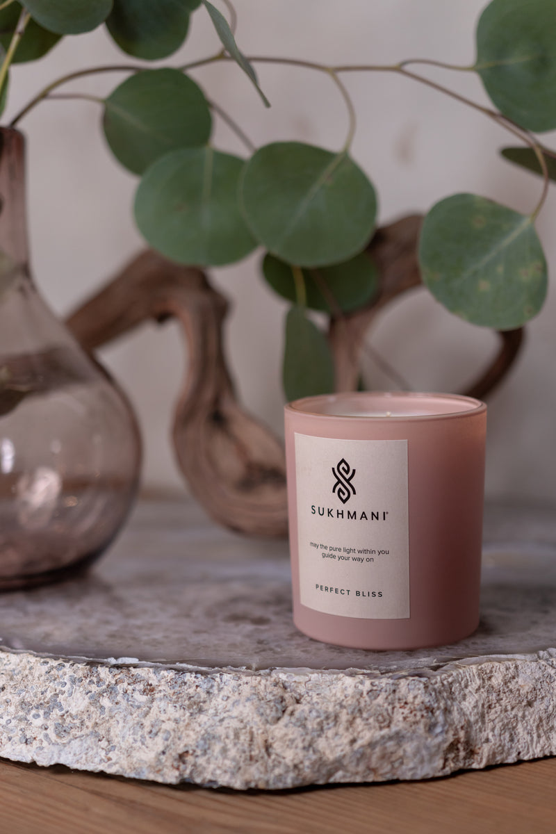 Signature Sukhmani Candle Perfect Bliss in Blush Matte Vessel with Box