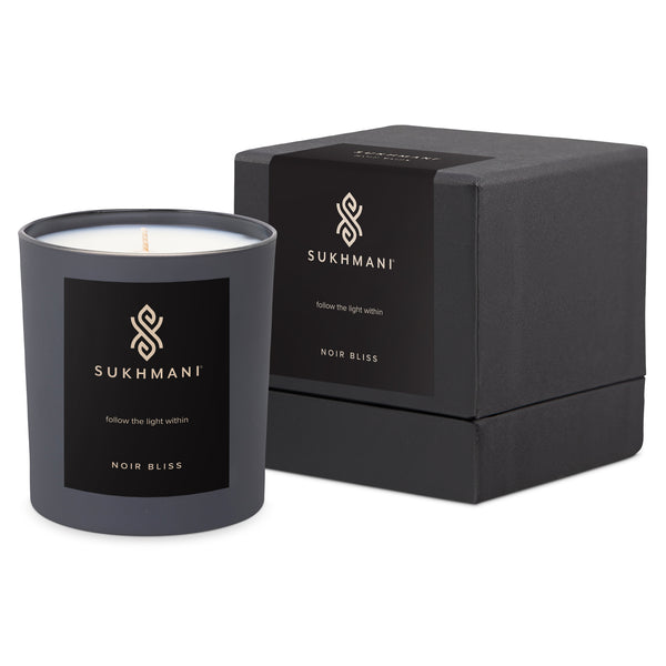 Signature Sukhmani Candle Noir Bliss in Charcoal Matte Vessel with Box