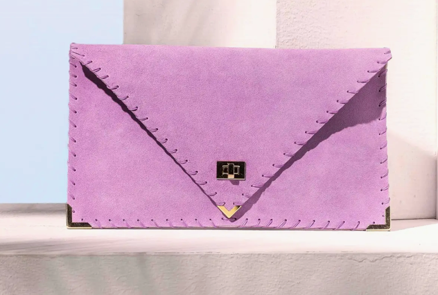 Lilac Suede Clutch