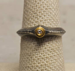 Etched Dia Stacker Ring