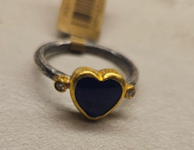 Lapis Heart Dia Ring