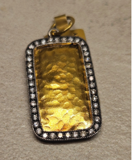 24k Gld w/ Dia Dog Tag Pendant 008