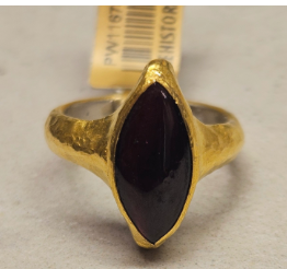 24k Gld Garnet Ring w/ .925 014