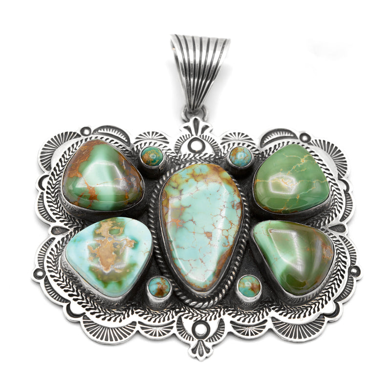 Sterling Silver & Turquoise Butterfly Pendant by Albert Jake Roysto